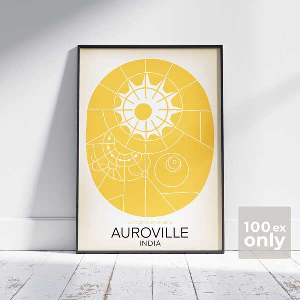 Auroville Map poster by The Wanderer Maps™ x Cha