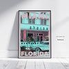 Affiche Miami Avalon Rose par Alecse | Affiche de voyage en Floride | Édition Collector