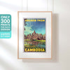 Affiche Cambodge, édition limitée 300ex, estampe Bayon Angkor Thom par Alecse