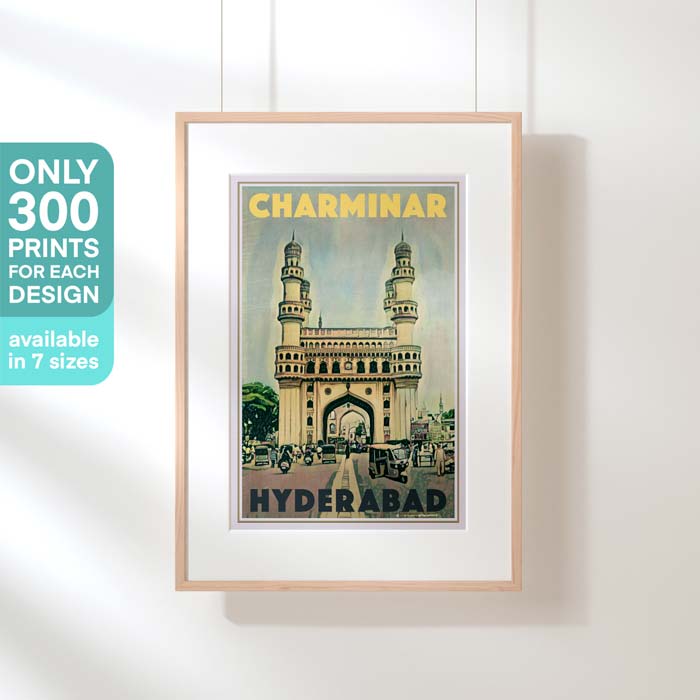 Charminar Hyderabad, Limited Edition 300ex, India Travel Poster