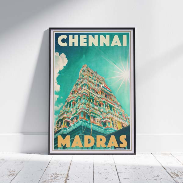 Affiche de Chennai intitulée Madras par Alecse, India Travel Poster