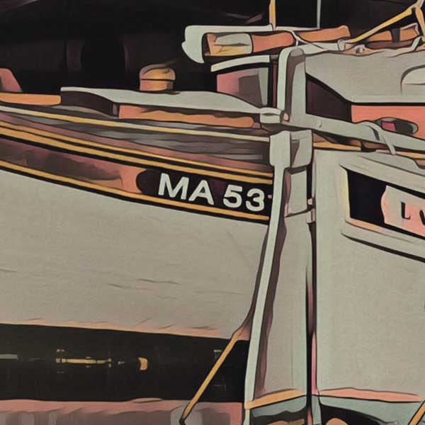 Close-up of Alecse's Vintage Travel Posters have been featured in all major French Fashion and Home decor magazines