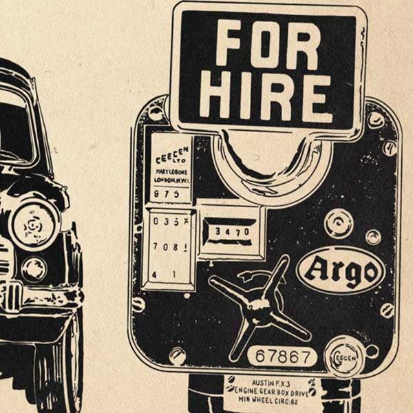 Manifesto Taxi di Bombay Ambasciatore Blu