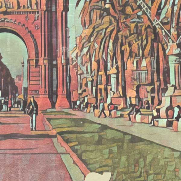 Close-up view of Barcelona Arch Poster featuring Alecse's soft focus style