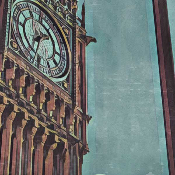 Détails de l'affiche londonienne de Big Ben | Impression murale de la galerie d'Angleterre de Londres