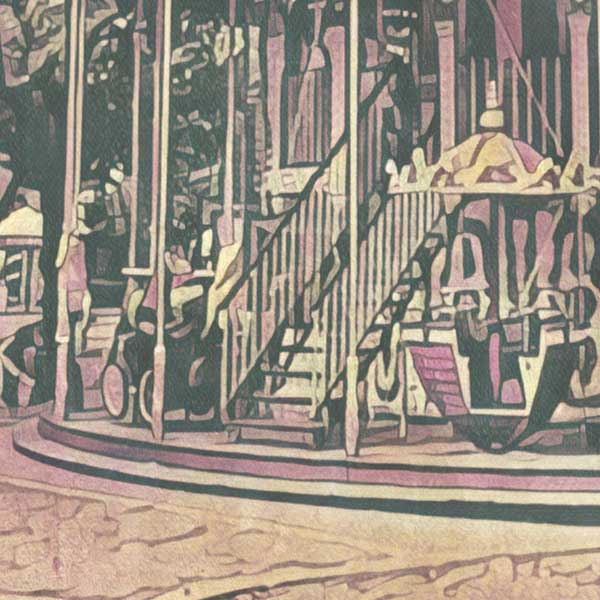 Details of the carrousel in Bordeaux Poster Tourny's Alleys