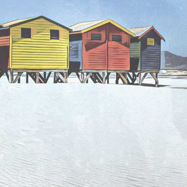 Details of the Beach Boxes, Cape Town poster by Alecse