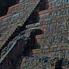 Détails de la pyramide de Chichen Itza dans l'affiche de voyage du Mexique