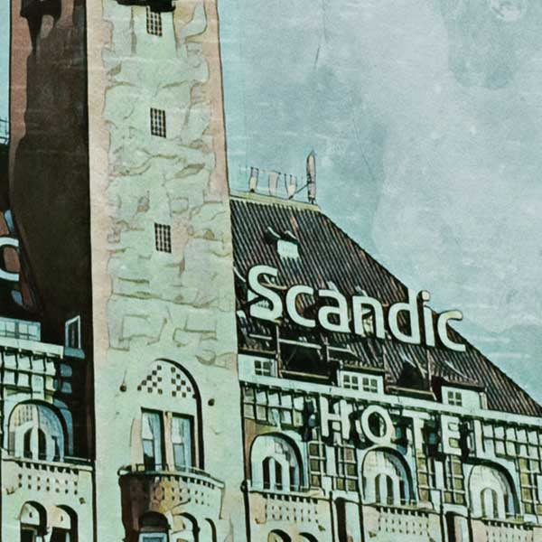 Details of the Scandic hotel in Copenhagen poster