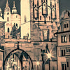 Détails de Prague Poster Bohême | Affiche Rétro République Tchèque