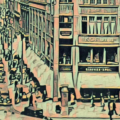 Details of Prague Poster Green | Czech Republic Vintage Travel Poster