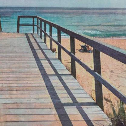 Close-up of East Hampton New York Travel Poster, showcasing Alecse’s soft focus and half-tone render style