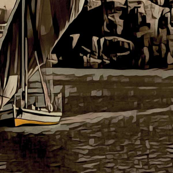 Détails du voilier dans l'affiche du Nil