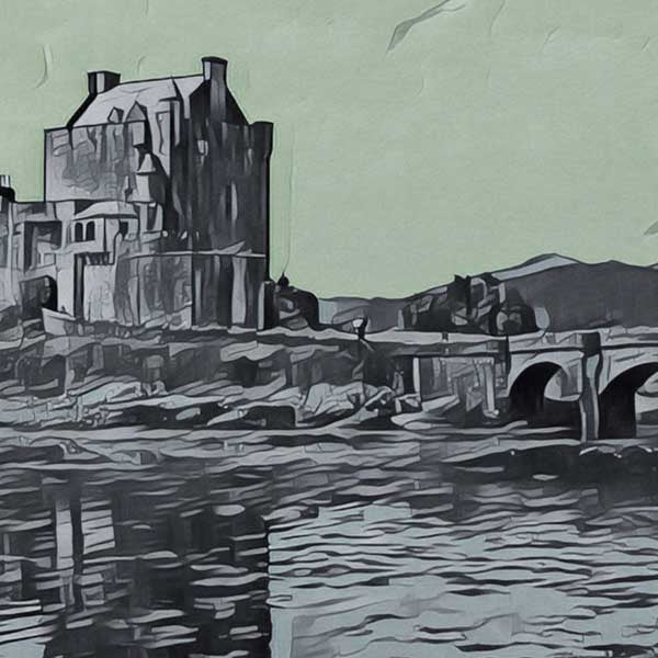 Details of Eilean Donan Castle poster by Alecse