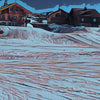 Details of Alpe d'Huez poster Chalets | Alps Gallery Print