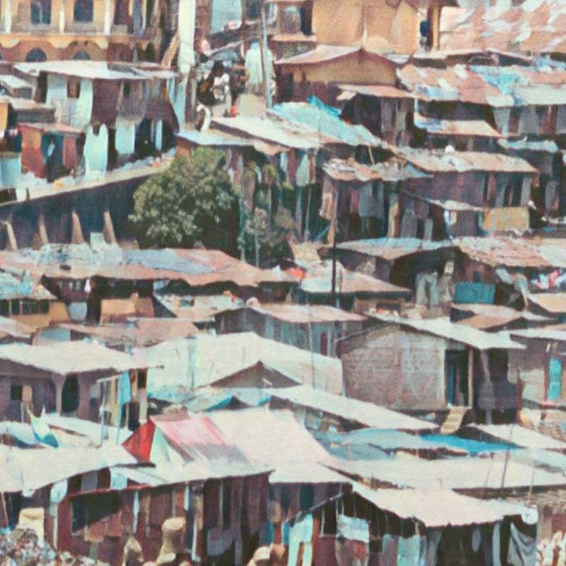Details of the slums in the Freetown poster of Sierra Leone