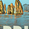 Details of Capri Vintage Travel Poster I Faraglioni | Italy Retro Poster