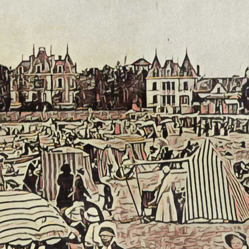 Deatils of the beach in the Le Pouliguen poster by Alecse