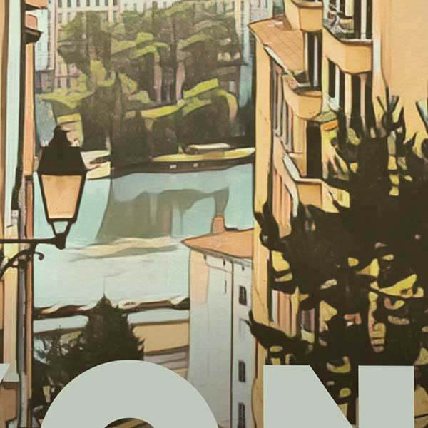 Details of the old town, Lyon poster