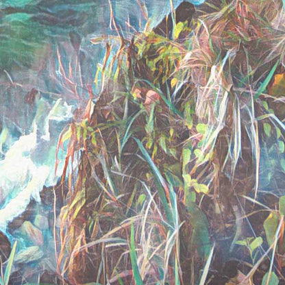 Detailed view of 'Maracas Bay' poster highlighting the vibrant colors and soft focus style by Alecse