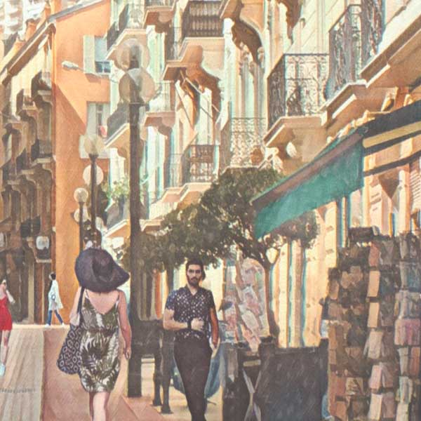 Deatils on the street life in Monaco Old Town poster