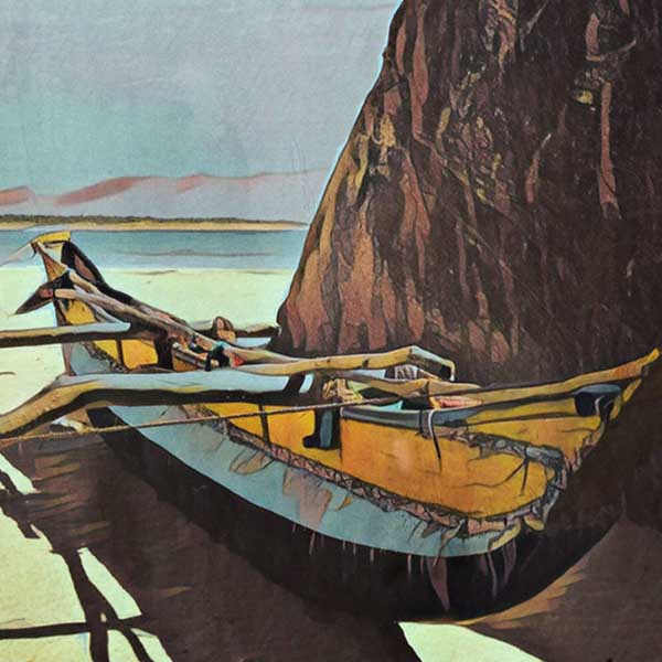 Details of Sri Lanka poster Okanda Fishing Boat | Ceylon Vintage Travel Poster
