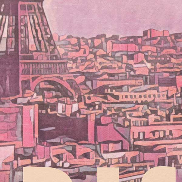 Close-up view of the Paris poster La Vie en Rose, showcasing Alecse’s soft focus style and pink pastel tones