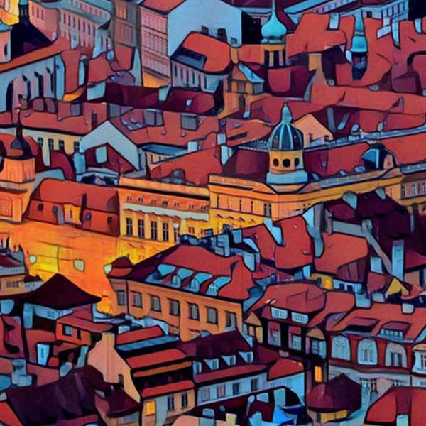 Details of Prague poster Mother of Cities | Czech Travel Poster