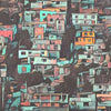 Gros plan sur l'affiche de Rio de Janeiro 'Favela' par Alecse | Affiche de voyage au Brésil