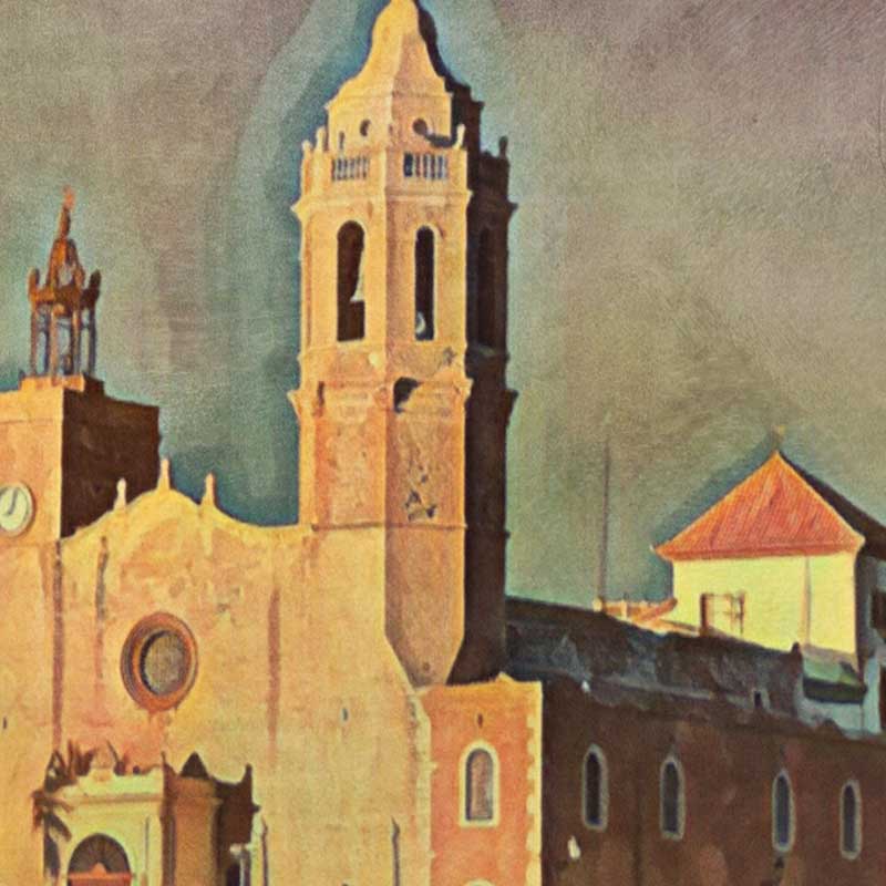 Details of the church in the Sitges poster