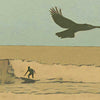 Details of the surfer and the crow, Surf poster by Alecse | Wave Hunter Collection | 300ex