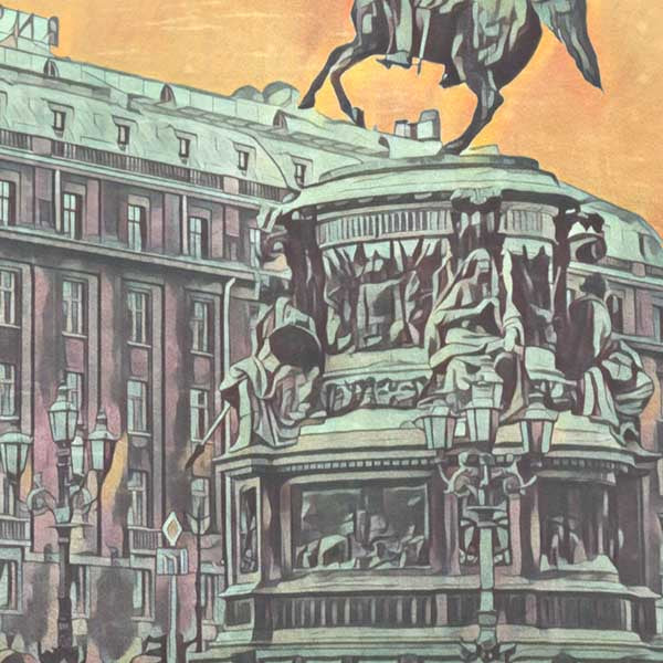 Détails de l'affiche de Saint-Pétersbourg Astoria | Affiche de voyage vintage de la Russie