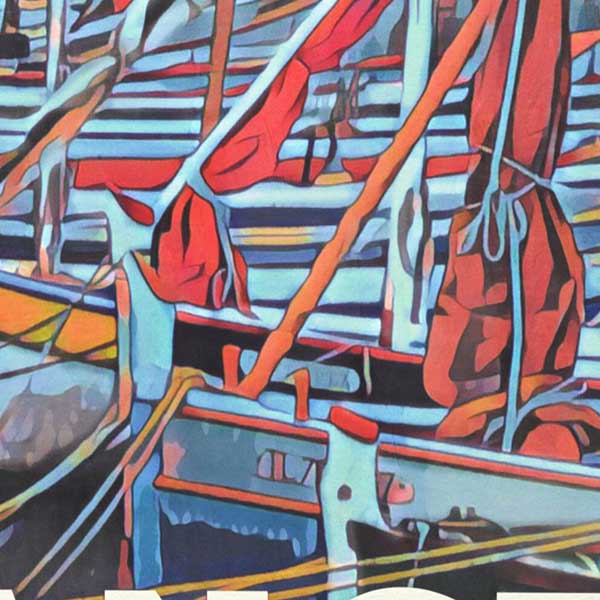 Details of Saint Tropez poster Boats | France Gallery Wall Print of St Tropez