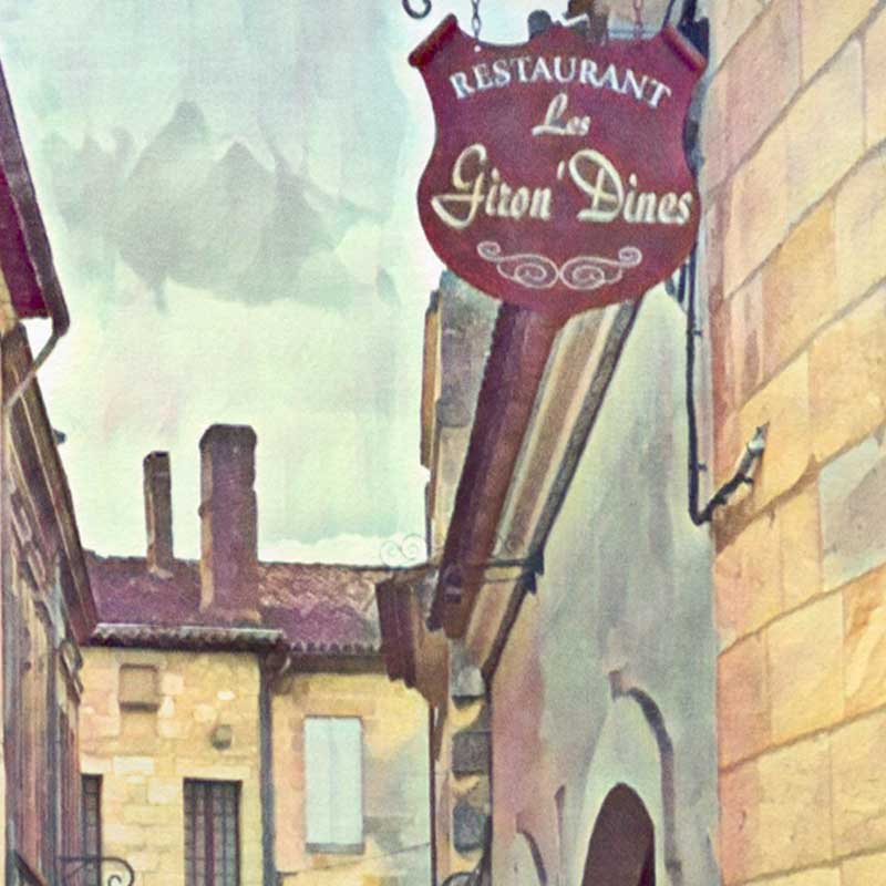 Details of a street in the St Emilion poster of France