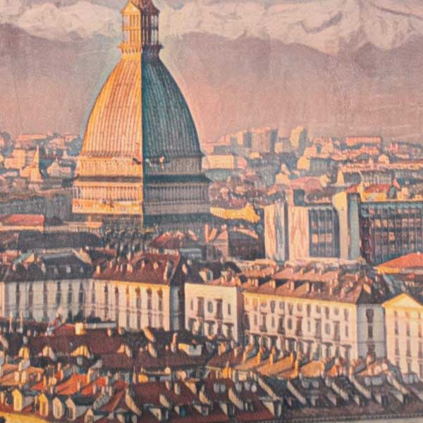 Details of Torino Poster Panorama | Italy Travel Poster of Piemonte