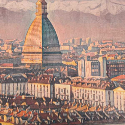 Close-up view of the Torino Piemonte poster, showcasing Alecse’s detailed and vintage-inspired soft-focus effect