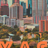 Details of Austin Poster Panorama | Texas Gallery Wall Print of Austin