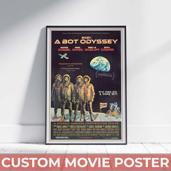 Order a full bespoke movie like poster, perfect as a gift