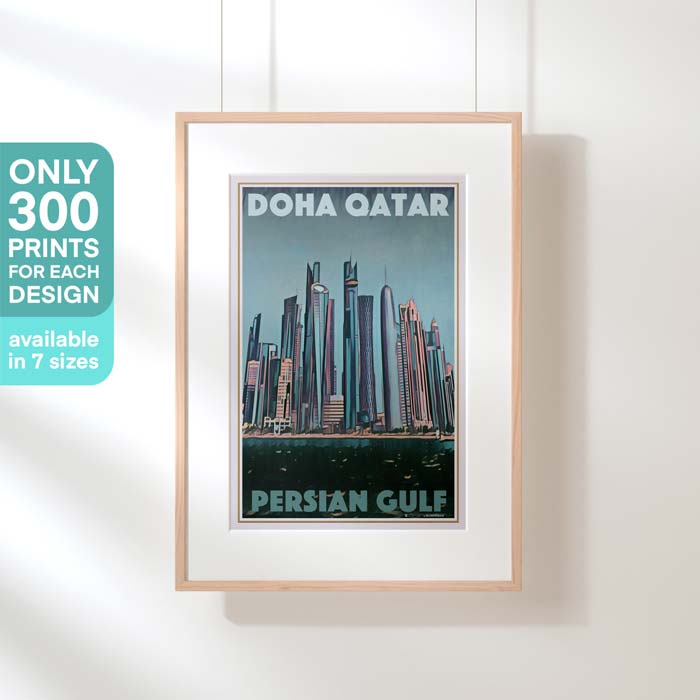 Affiche de voyage de Doha en édition limitée | Panorama d'Alecse