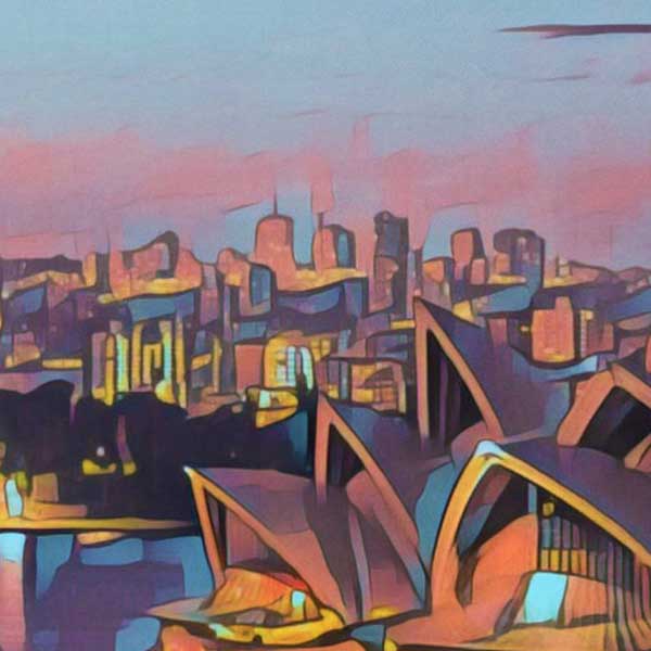 Deatils of Sydney Poster Sunset | Australia Gallery Wall print of Sydney