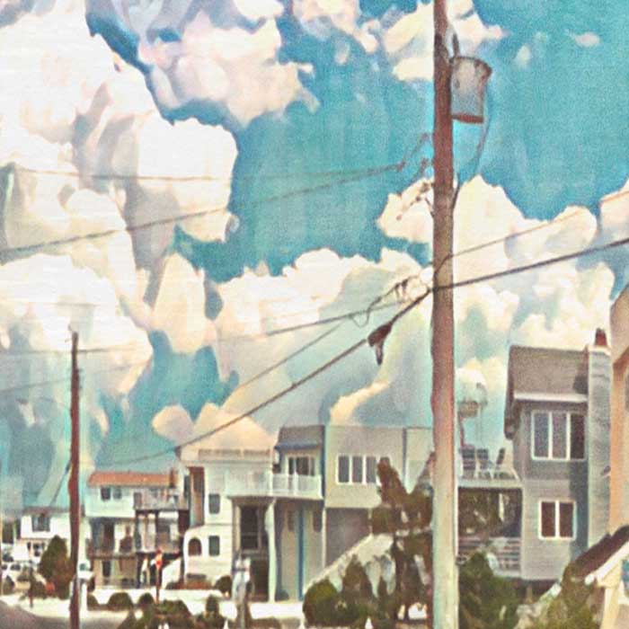 Details of the street in the Beach Haven poster of Long Beach island