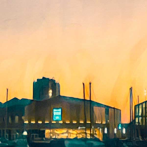 Details of Alecse's poster of Bordeaux Bacalan