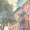 Détails des escaliers avec Jay Z sur l'affiche Brooklyn créée par Alecse