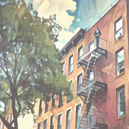 Details of the staircases with Jay Z on the Brooklyn poster created by Alecse