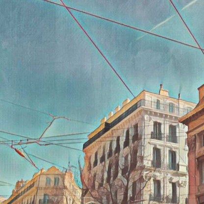 Details of Marseille Poster Canebiere | France Travel Poster of Marseille