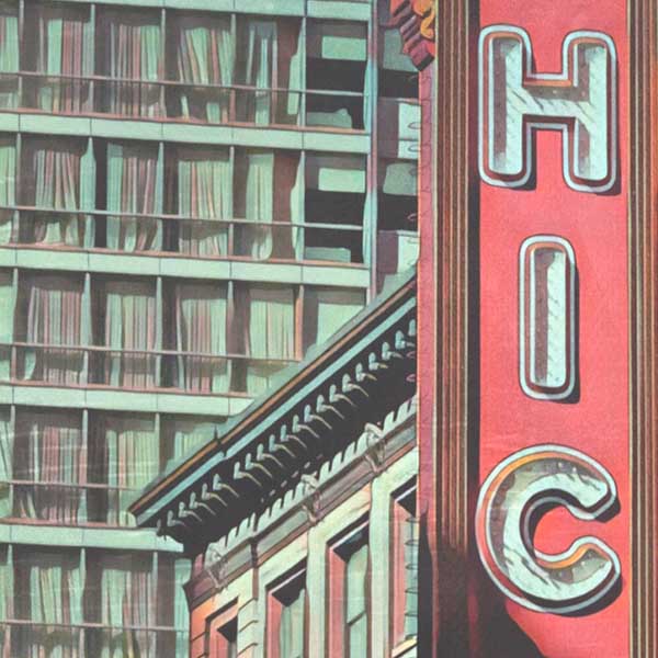 Details of the Chicago Travel Poster