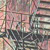 Details of the brown stone building stairs | Chicago Poster