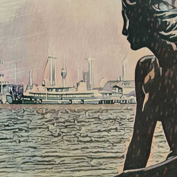 Close-up of Copenhagen Travel Poster revealing Alecse's soft focus style and artistic detail