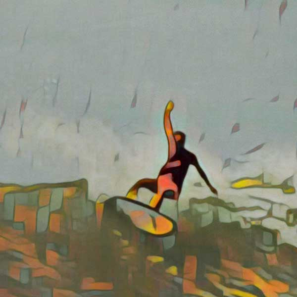 Details of the surfer in Costa Rica poster Pura Vida Surf | Classic Costa Rica Surf Print