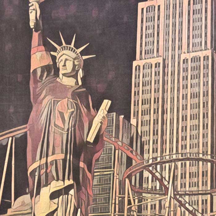 Details of the Statue of Liberty in the Las Vegas poster by Alecse